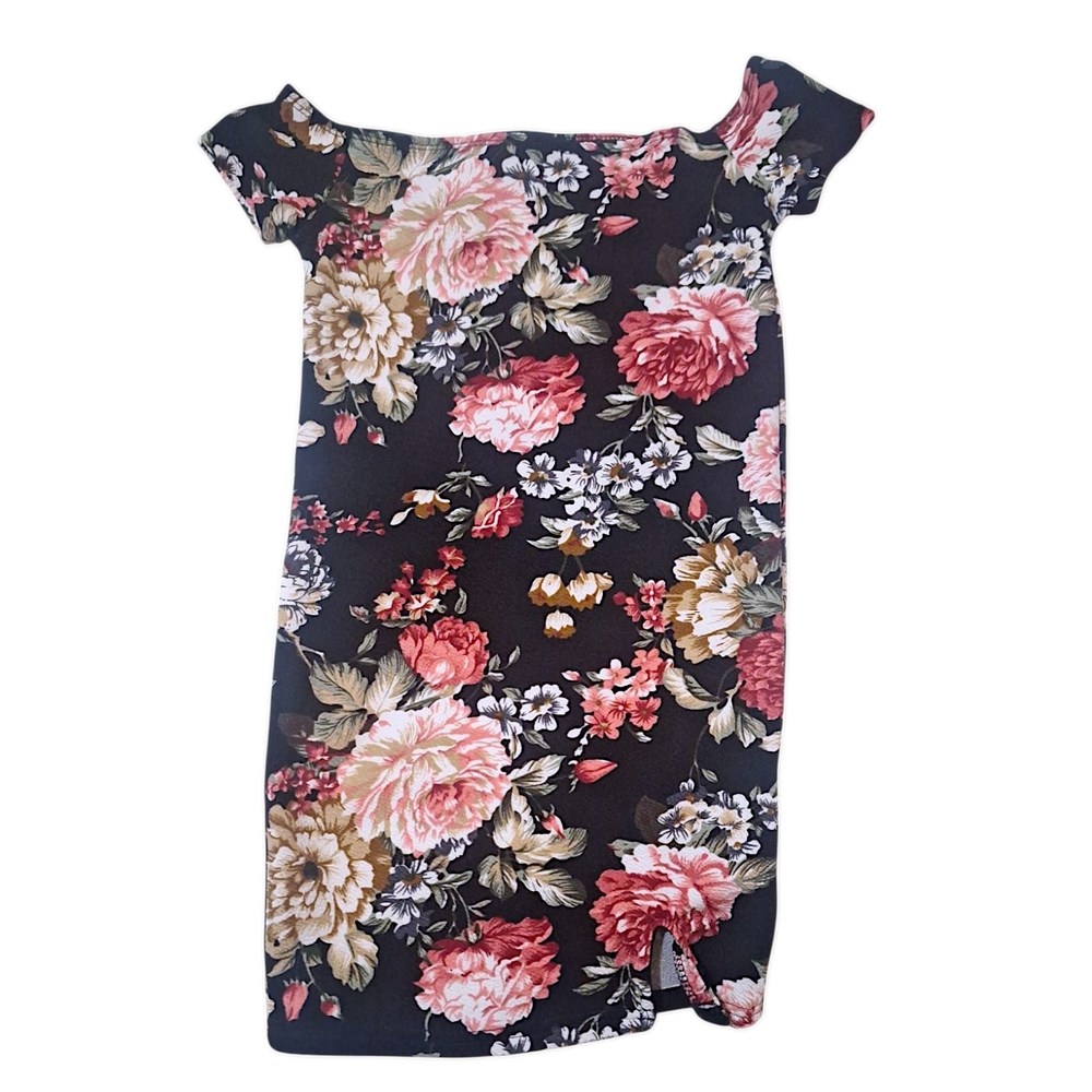 Black Floral Kids Dress